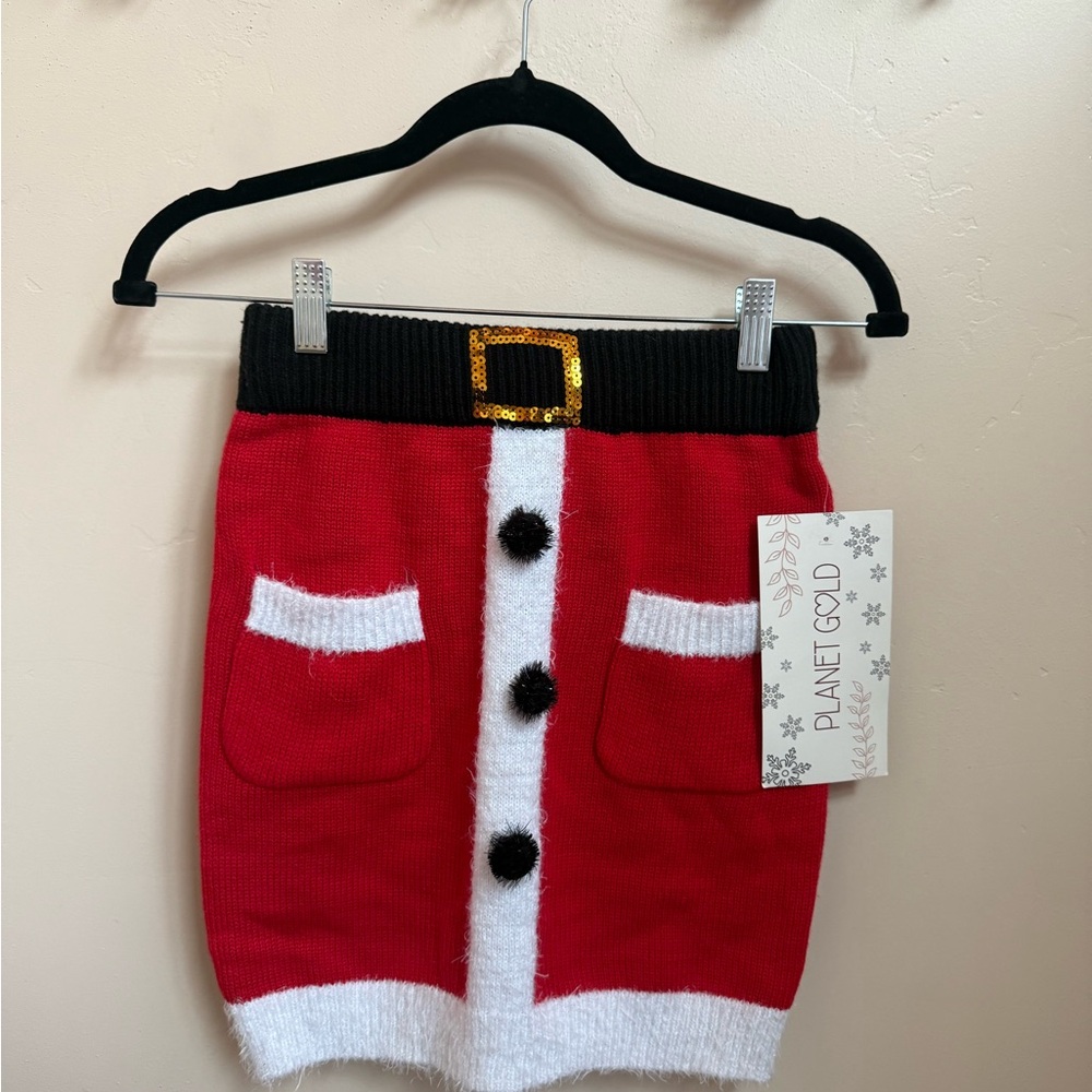 Planet Gold Red and Black Knit Sweater Skirt